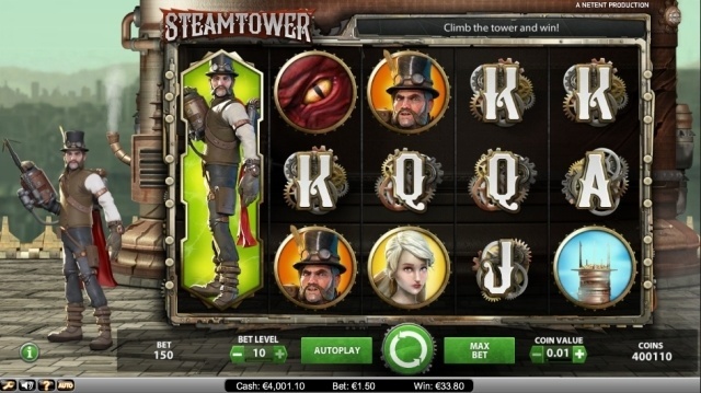 Steam Tower Netent recensie screenshot