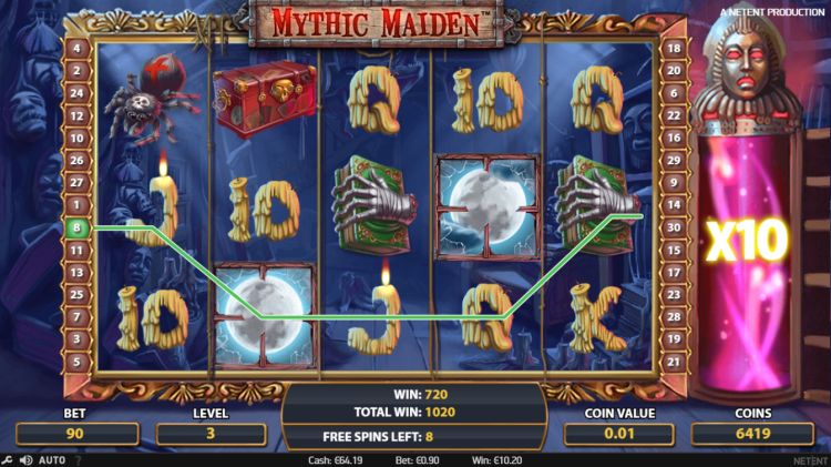 Mythic Maiden gokkast bonus win