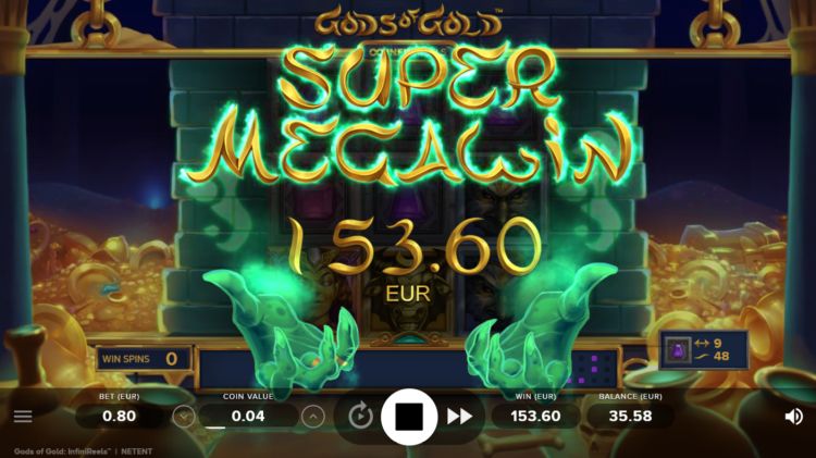 Gods of gold slot netent mega win