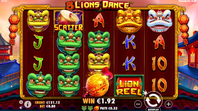 5 lions dance slot review pragmatic play win
