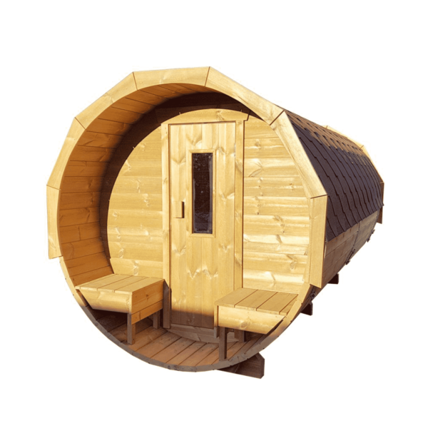 barrel sauna thermowood voorportaal