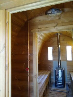 hansomn sauna pod hansomn met afspoeldouche